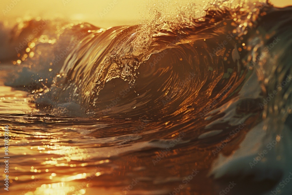 Aufkleber A close-up view of an ocean wave's surface, suitable for use as a background or to add texture to designs