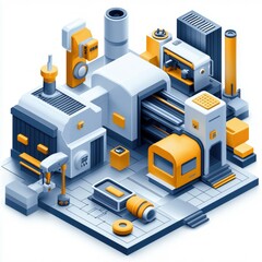 Obraz premium Industrial Machinery and Automated Production Line in a Factory Setting