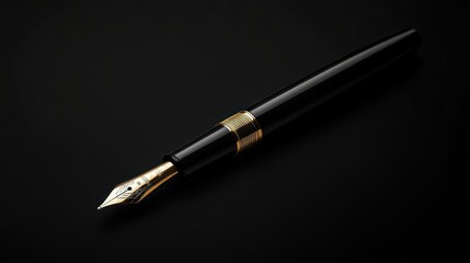 Naklejka premium Elegant Black Fountain Pen