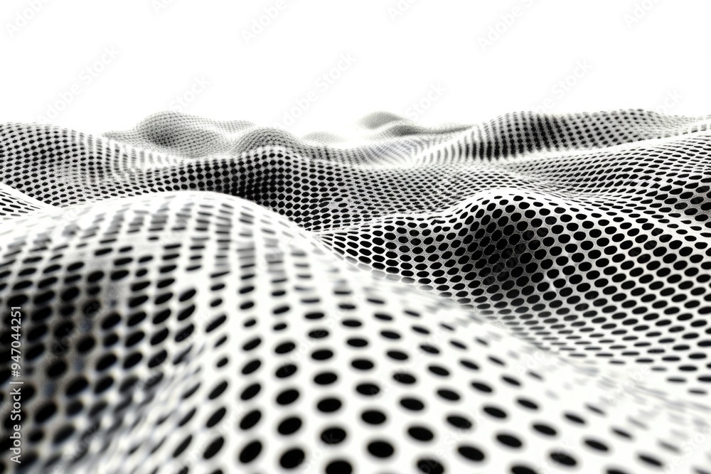 Poster a close-up shot of a piece of fabric in black and white tones, suitable for use in design or illustr
