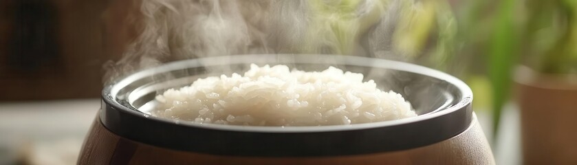 Rice cooker with rice steaming, with a focus on simplicity