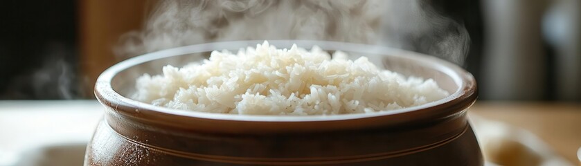 Rice cooker with rice steaming, with a focus on simplicity