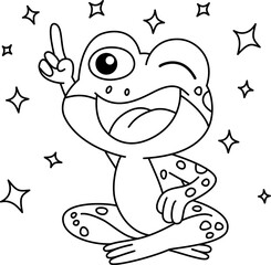 Drawing outline frog having an idea.eps