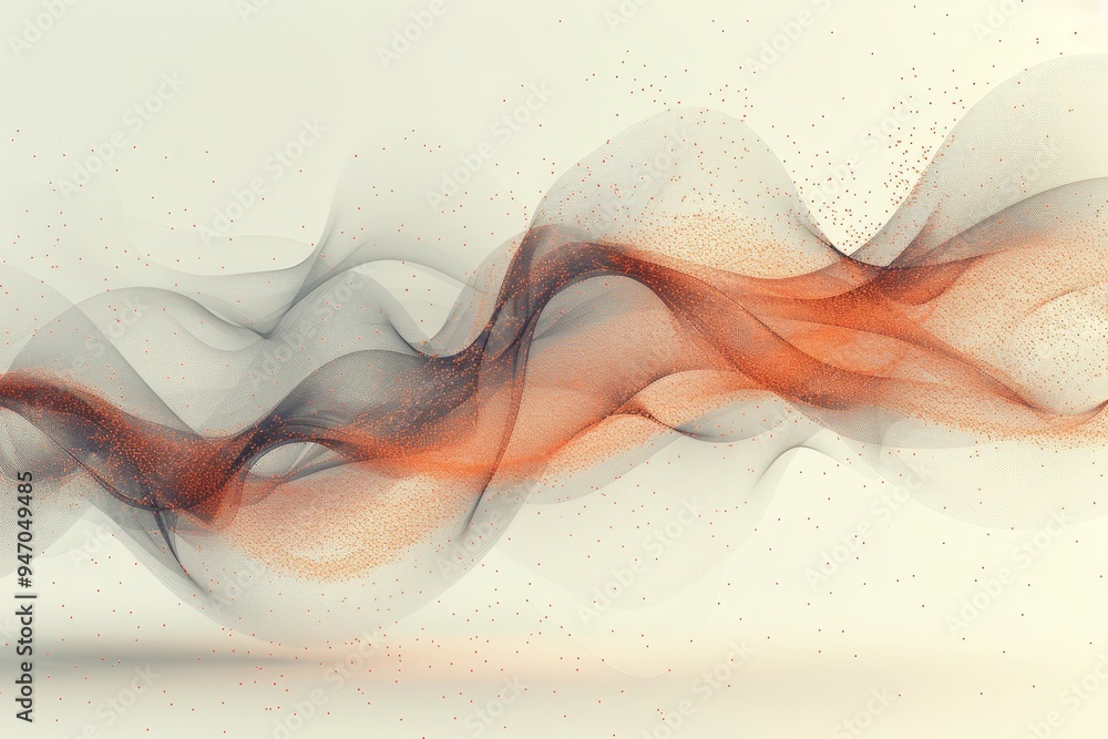 Poster the abstract wave pattern is formed by the movement of the red and black dust particles and has a re