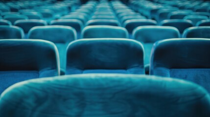 Fototapeta premium Abstract blue seats in a row.