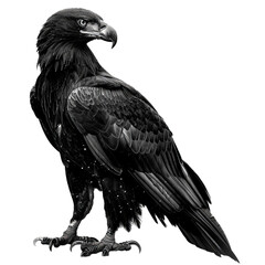 Fototapeta premium Black and white portrait of a majestic eagle with starry feathers