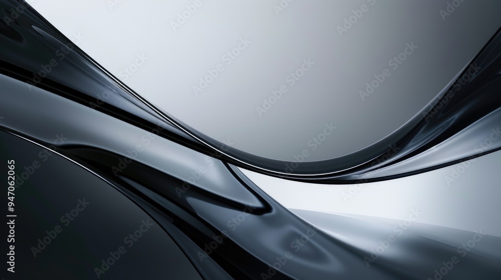 Poster A photograph of a curved surface in black and white, suitable for use as a design element or texture