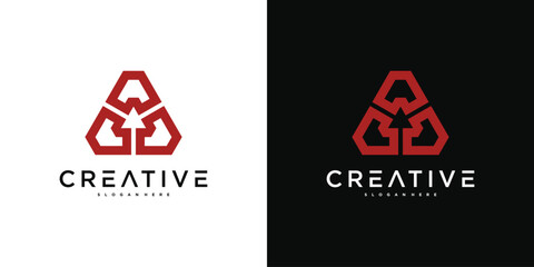 Company logo design elements, abstract triangle. Premium Vector