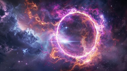 Obraz premium Cosmic Ring of Light and Stars.