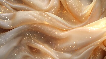 Abstract Golden Glitter Fabric Texture