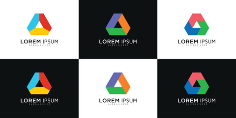 Creative abstract geometric logo design template. Premium Vector
