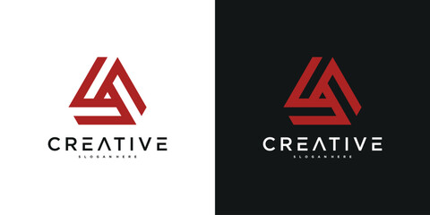 Creative abstract geometric logo design template. Premium Vector