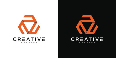 Creative abstract geometric logo design template. Premium Vector