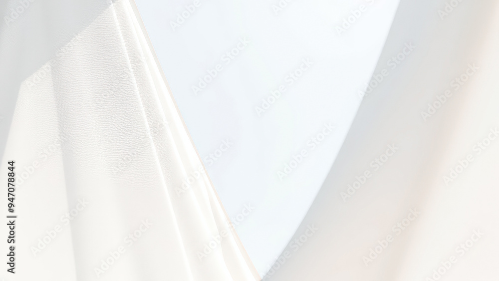 Wall mural Abstract white background with soft folds and texture