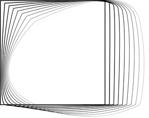 Square geometric with line created using blend effect. Technology and digital concept