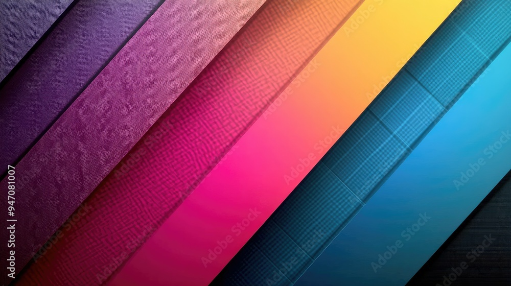 Poster abstract diagonal stripes with gradient colors and textured surfaces