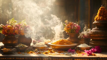 Atmospheric Ayurvedic Wellness Retreat with Soothing Nature Elements