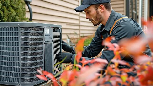 competent expert searching for possible low pressure in the cooling system of an air conditioner