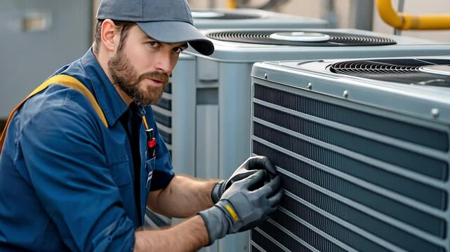 competent expert searching for possible low pressure in the cooling system of an air conditioner