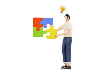 Problem-Solving 3D Character Illustration.