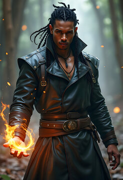 Black Mage Wielding Fire Magic