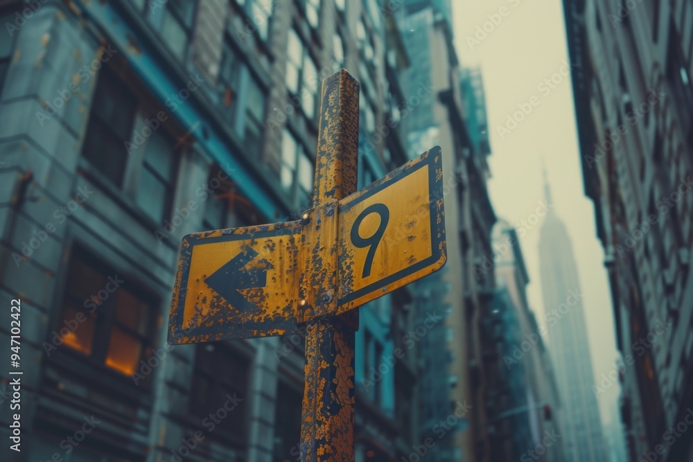 Aufkleber a simple street sign with a question mark, perfect for representing uncertainty or curiosity