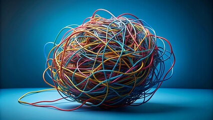 Abstract representation of stress unraveling like tangled threads, stress, unraveling, essence, abstract, conceptual
