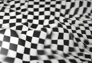 black and white checkered pattern with a wavy