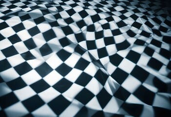black and white checkered pattern with a wavy