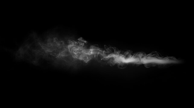 A small wisp of smoke against a black background
