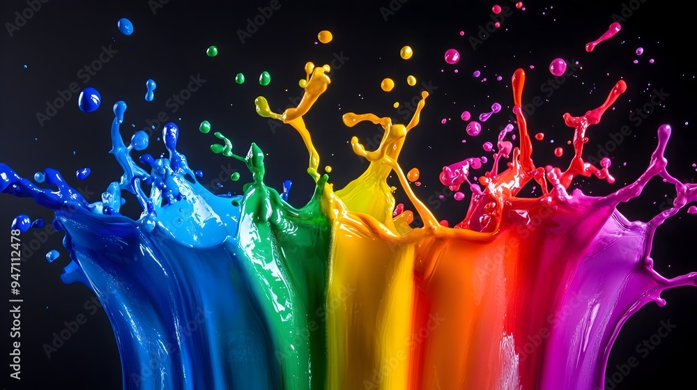 Poster Vibrant and dynamic splash of color with a conceptual design symbolizing feelings of positive energy  The composition creates an uplifting and inspiring visual