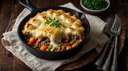 A delectably aromatic Skillet Shepherd's Pie