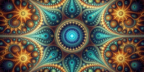 Abstract fractal background with intricate geometric patterns , abstract, fractal, background, geometric, digital art, design