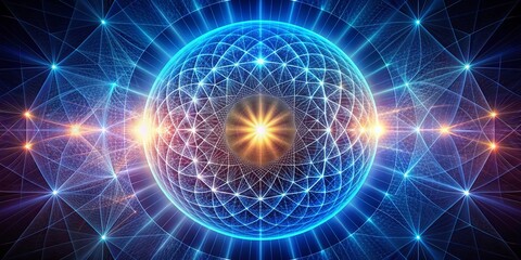 Fototapeta premium Sacred geometry portal with alpha brainwave energy , meditation, relaxation, spiritual, geometric, flow, harmony, balance