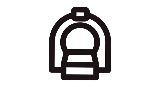 Black and white outline of a medical scanner, perfect for healthcare presentations, medical websites, and educational materials related to diagnostics