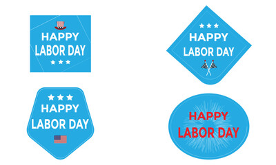 Sets of Labor day badge and labels design, vector illustration.