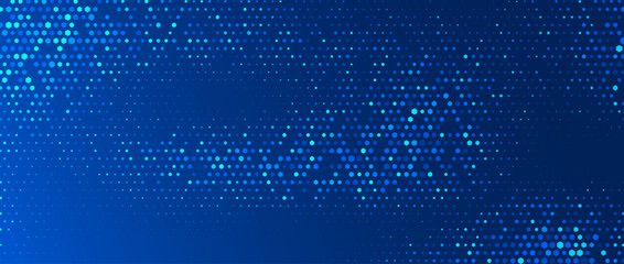 Blue glowing hexagon texture. Abstract hexagonal grid gradient wallpaper. Navy honeycomb pattern backdrop. Vector modern business, science, healthcare, medicine, technology, presentation background