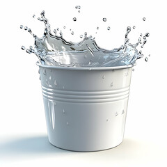 White Bucket with Water Splash
