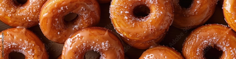 Canvas Prints Delicious pumpkin doughnuts topped with a tangy lemon glaze