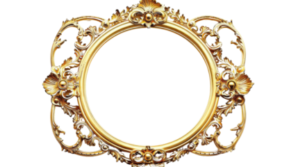 Golden frame isolated on white background