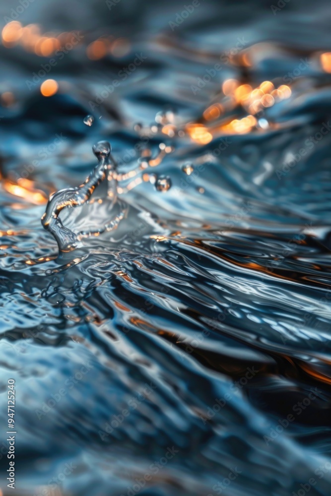 Poster a close-up shot of a wave in the water, great for use in beach-themed designs or as a symbol for mot