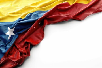 Close-up shot of a flag on a white background