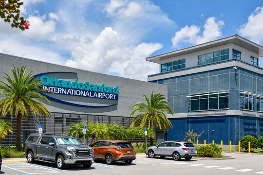 Orlando Sanford International Airport Sign in Sanford Florida. 