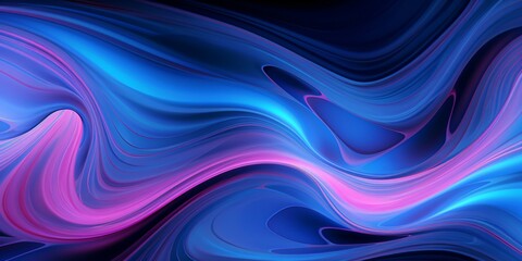 Obraz premium Vibrant fluid waves of blue and pink colors in abstract motion