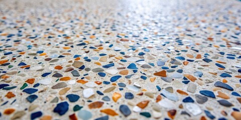 Obraz premium Closeup macro of terrazzo flooring background with copy space , terrazzo, flooring, closeup, macro, background, design