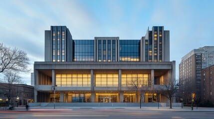 Modern Architecture Building at Dusk