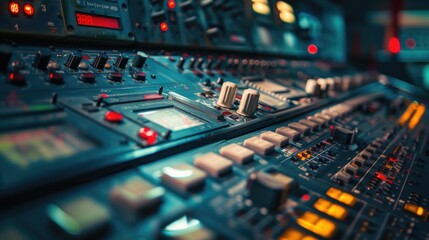 A close-up shot of a control panel in a room, ideal for use in technology or industry settings