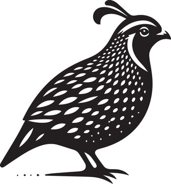 recommend clip art: quail bird black silhouette vector, silhouette vector art illustration