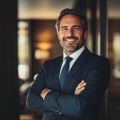 Fototapeta premium Corporate leader fostering a positive company culture
