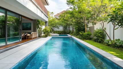 Modern Backyard Oasis with Swimming Pool